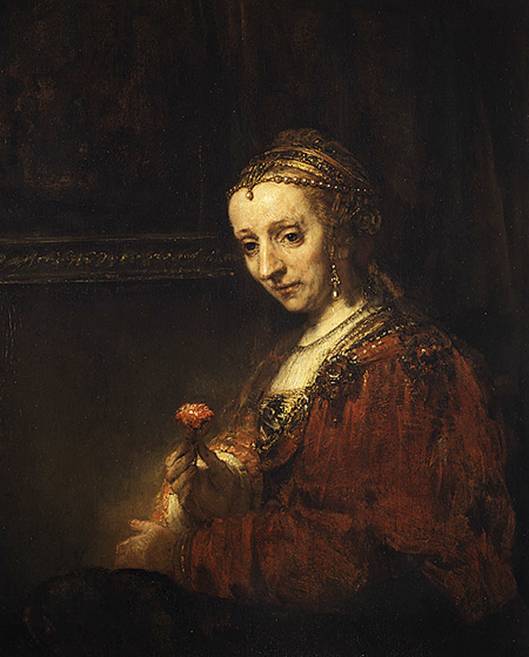 Rembrandt Harmenszoon van Rijn: ena s karafitem, 92 x 74 cm (New York, Metropolitan Museum of Art)