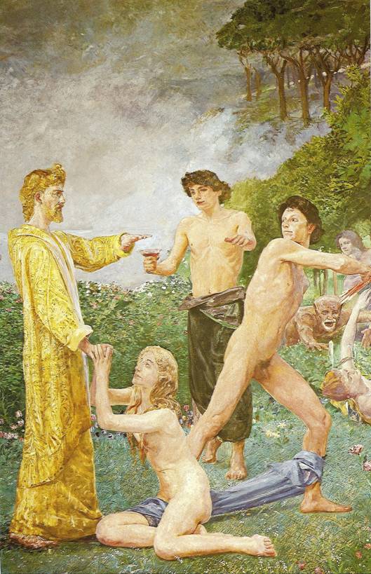 Klinger Max: Kristus na Olympu (detail), 1897, 550 x 990 cm (Lipsko, Museum der bildenden Knste)