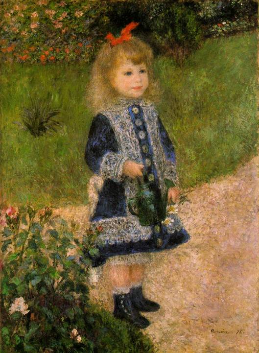 Renoir Auguste: Dvka skropic konvikou, 1876, 100 x 73 cm