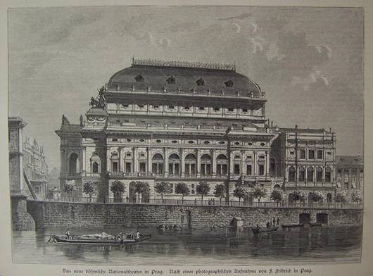 Nrodn divadlo na pohlednici z roku 1881
