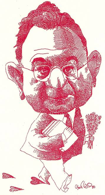 Karikatura Ericha Fromma na zadn stran obalu knihy od Rainera Funka