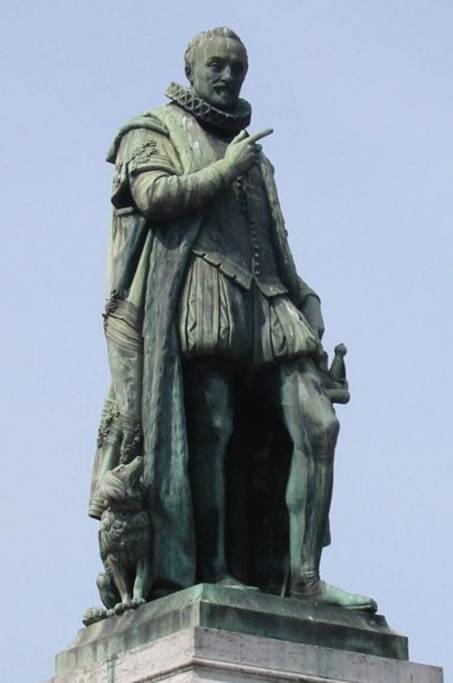 Vilm I. Oransk na pomnku v Haagu (sdeln msto nizozemsk vldy)