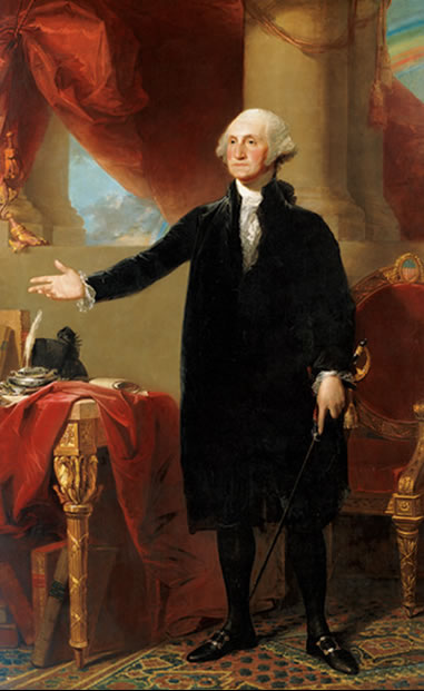 George Washington na portrtu od Gilberta Stuarta