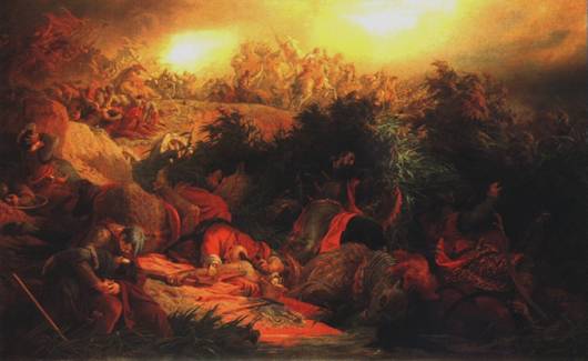 Bitva u Mohe (1526) na obraze od Bertalana Szkelyho