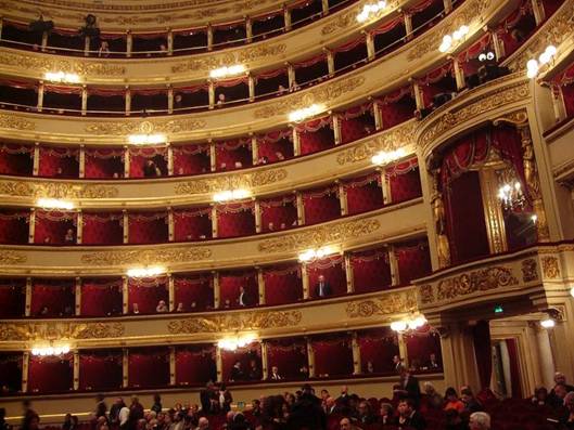 Pohled do hledit opernho divadla La Scala