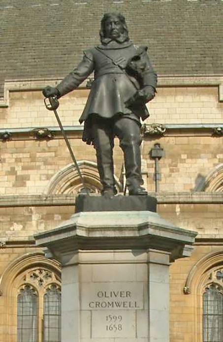 Cromwellova socha ped Westminsterskm palcem