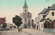 Kostely na dobovch pohlednicch v Mstku